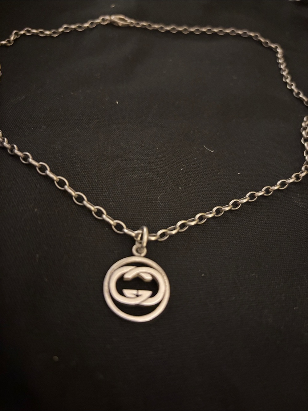 Gucci Sterling Silver-Double G Pendant Necklace - Women Jewelry - Picture 2 of 3